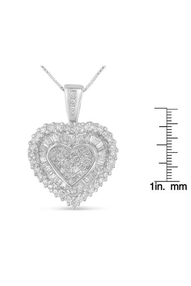 1 cttw Multi Cut 1 cttw Diamond Heart Necklace